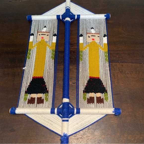 VTG Navajo Yei  Madala Gods Textile Fiber Wall Art 20" Beautiful colors - Picture 8 of 13